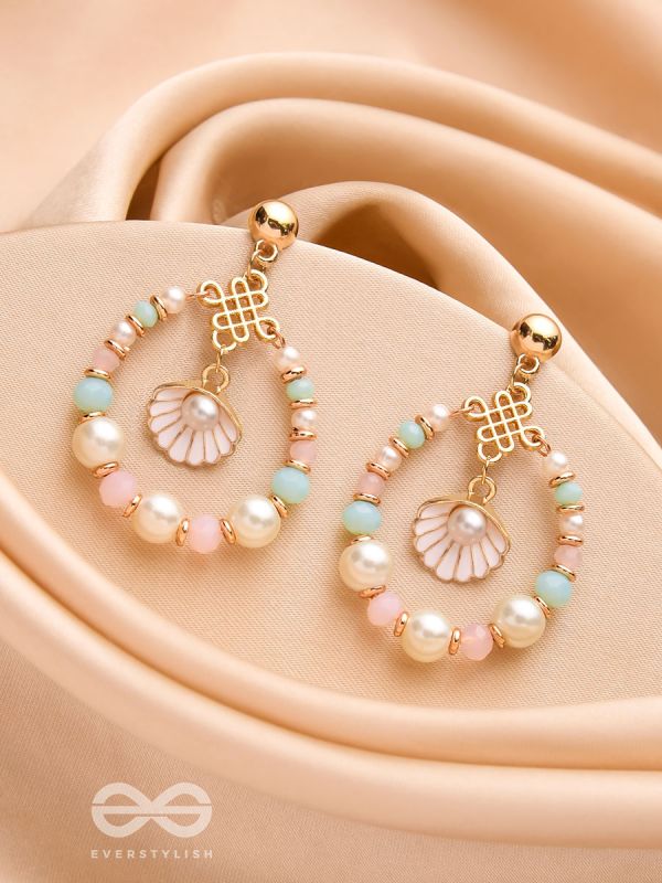 The Spunky Shell - Golden Embellished Earrings