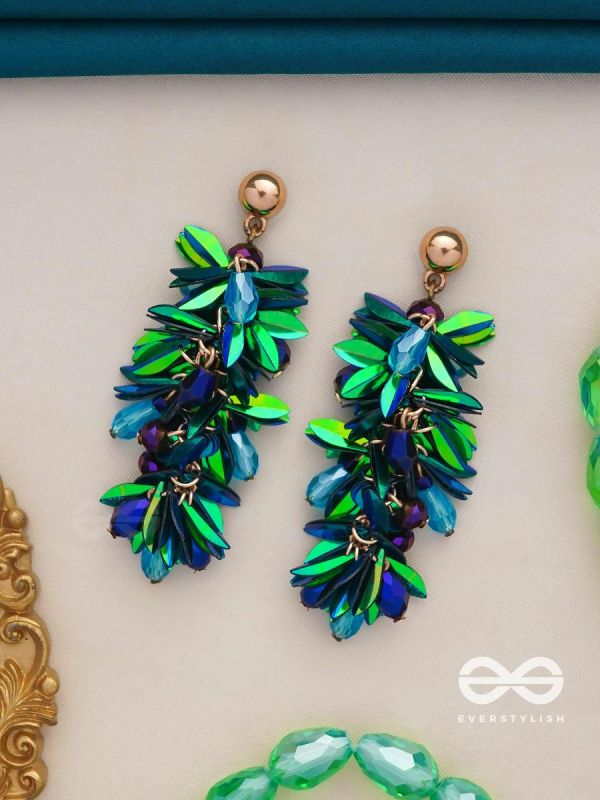 Priyala- The Dewy Bunch- Sequins & Glass Beads Embroidered Earrings