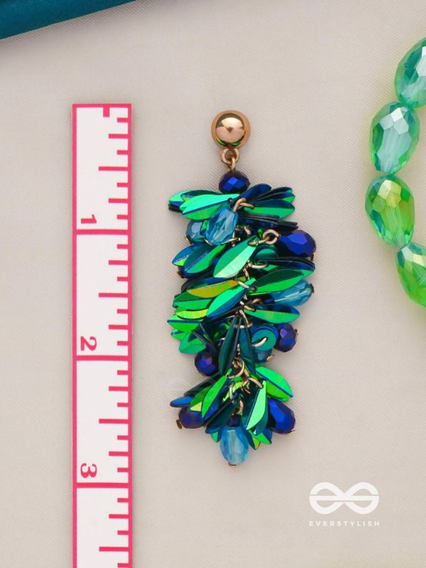 Priyala- The Dewy Bunch- Sequins & Glass Beads Embroidered Earrings