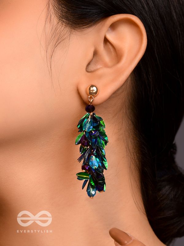 Priyala- The Dewy Bunch- Sequins & Glass Beads Embroidered Earrings