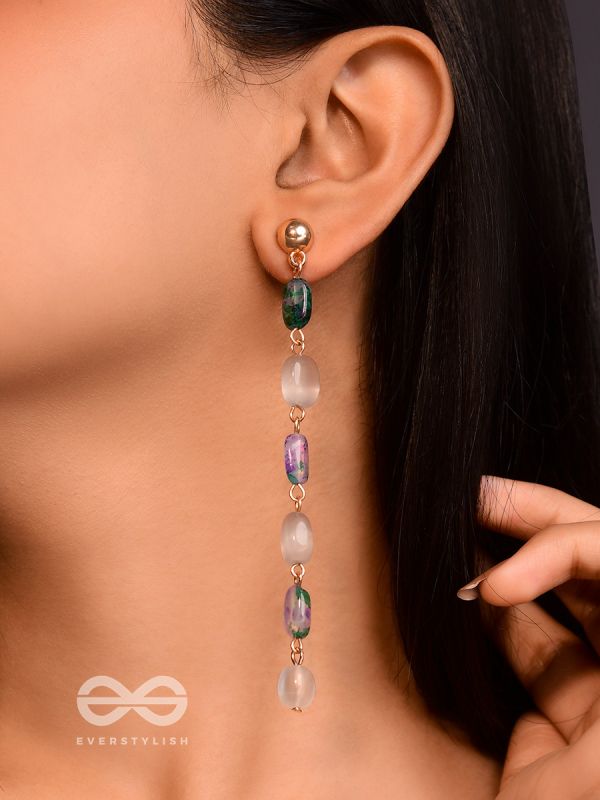 The Rollin' Stones- Golden Embellished Earrings