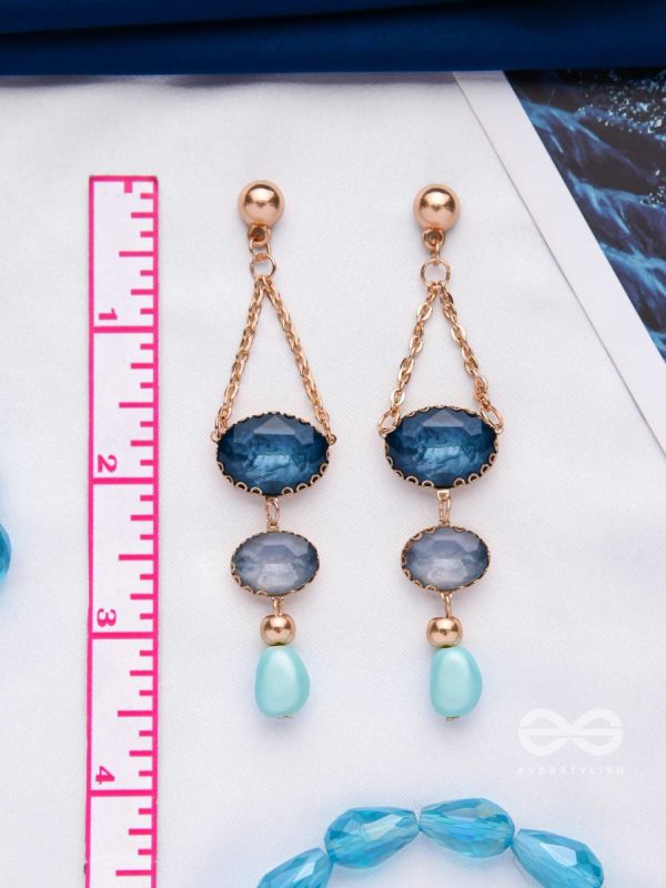 The Midnight Mirage- Golden Embellished Earrings