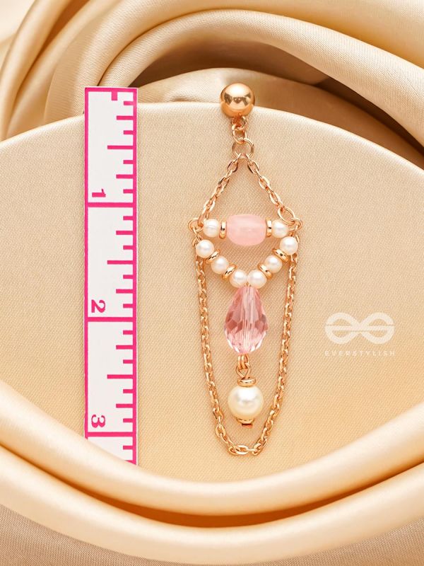 The Strawberry Swing- Golden Pearl Earrings