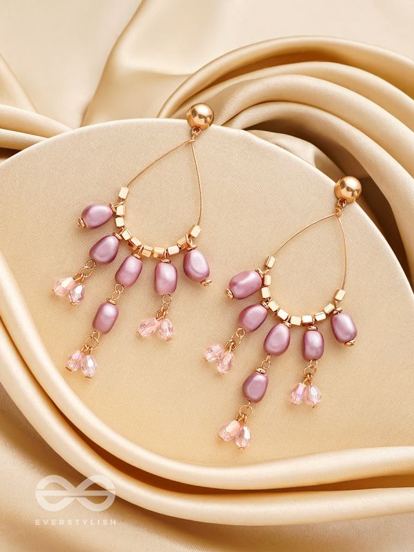 The Violet Mist- Golden Embellished Earrings