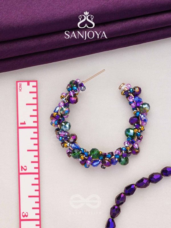 Aarksha- The Radiant Constellation- Glass Beads Embroidered Earrings