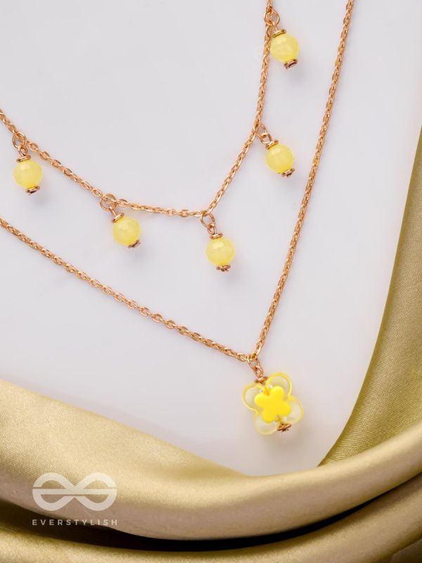 The Sunshine Sparkle- Golden Layered Necklace With Anti-Tarnish Coating 