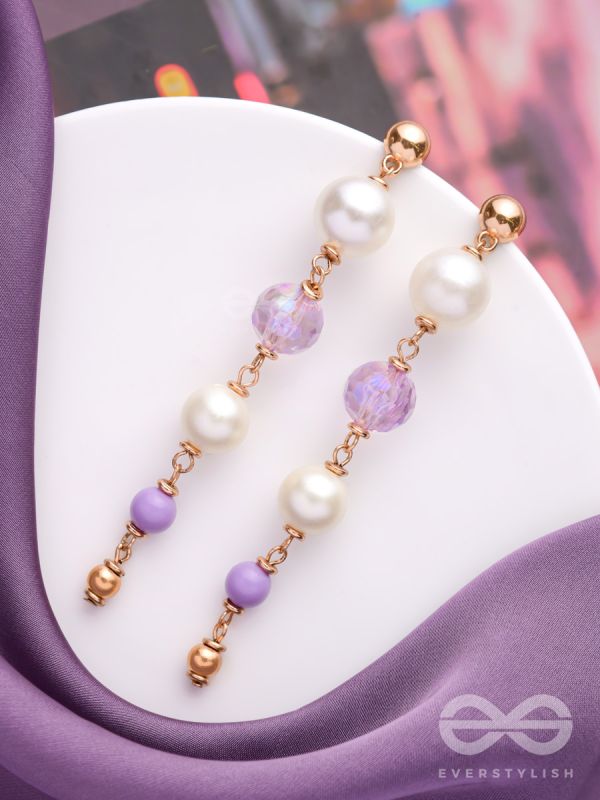 The Orchid Blossoms- Golden Pearl Earrings