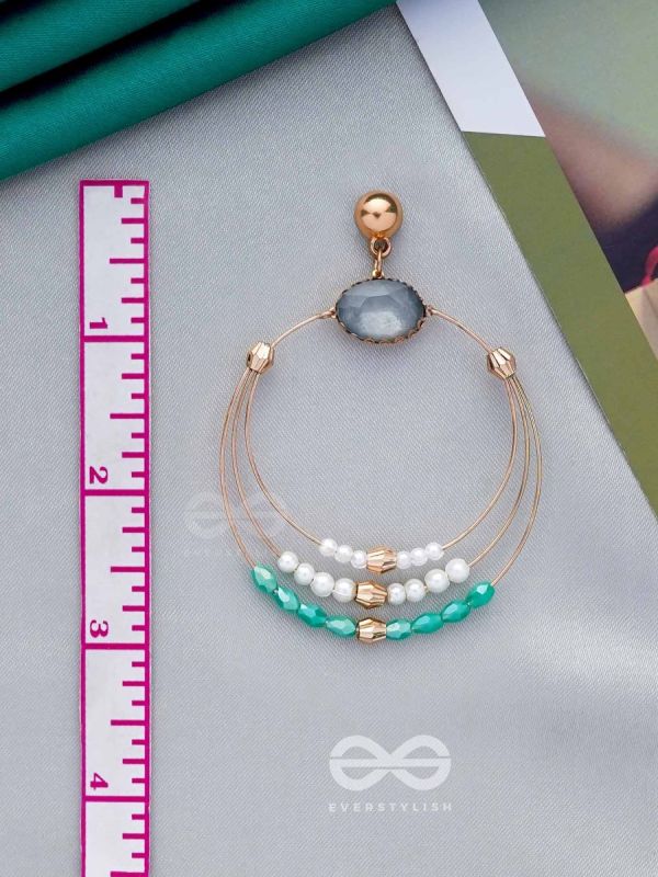 The Lunar Loops- Golden Embellished Earrings