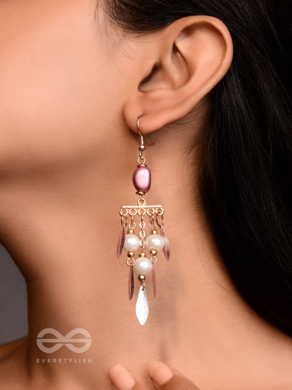 The Dewy Leaves- Golden Embellished Earrings