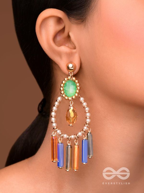 THE MIDNIGHT GLAM - CONTEMPORARY STATEMENT EARRINGS