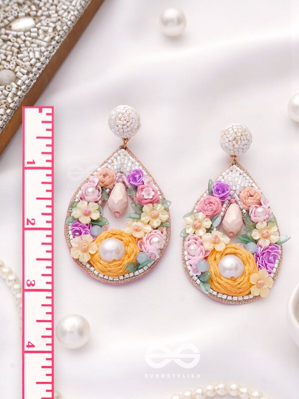 Anahata - The Harmonious Elegance - Sequins, Cutdana And Resham Hand Embroidered Earrings