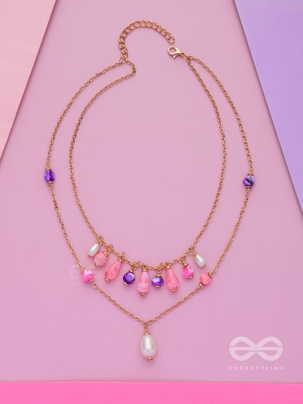 Whimsy Wonderland Waves - Cute Multilayered Neckpiece With Anti-Tarnish Coating 