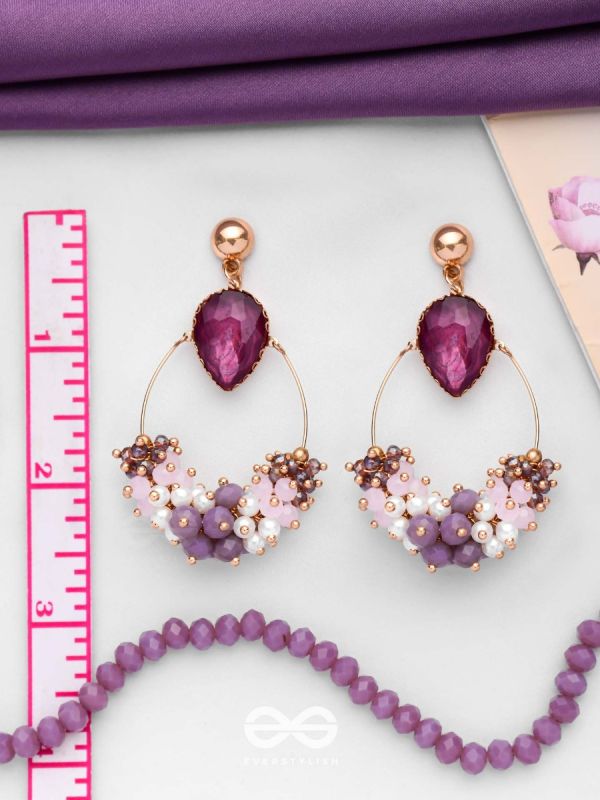 IT'S PURPLE'S MAGIC - GLAMOROUS BEADED EARRINGS