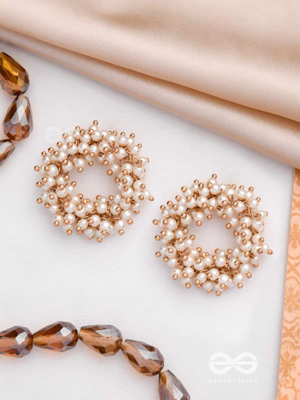 THE MOONLIT BLOOMS - GOLDEN PEARL STUDS