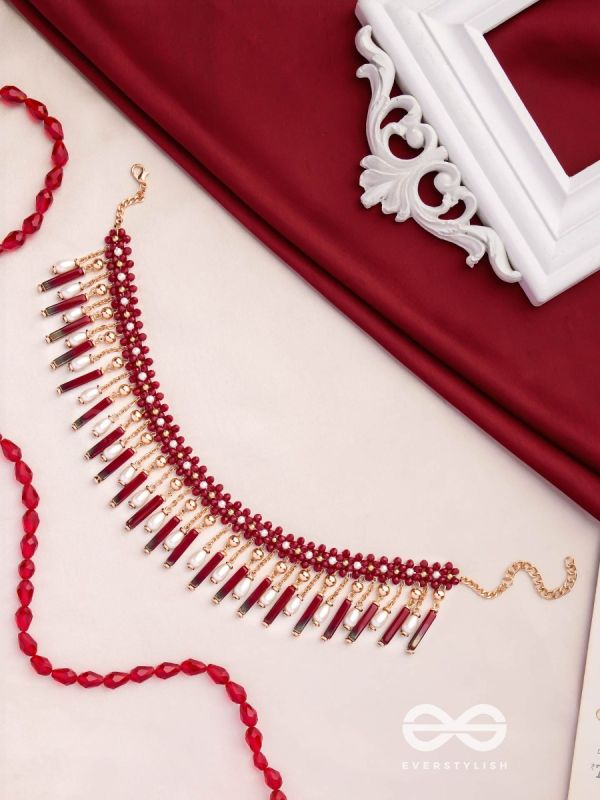 Sadhya - The Stellar Reflections - Golden Embellished Hand Embroidered Neckpiece With Anti-Tarnish Coating 