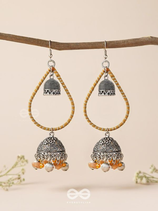 THE SUNLIT DROPS  - OXIDISED EMBELLISHED EARRINGS