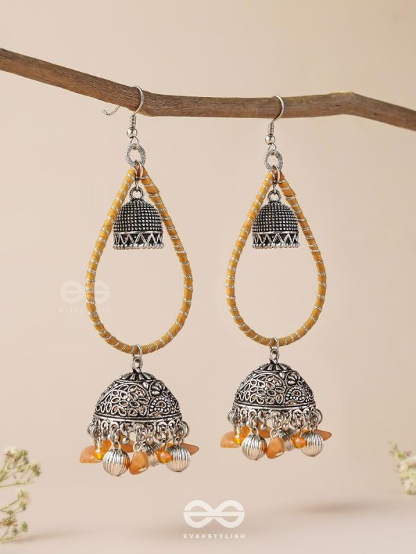 THE SUNLIT DROPS  - OXIDISED EMBELLISHED EARRINGS