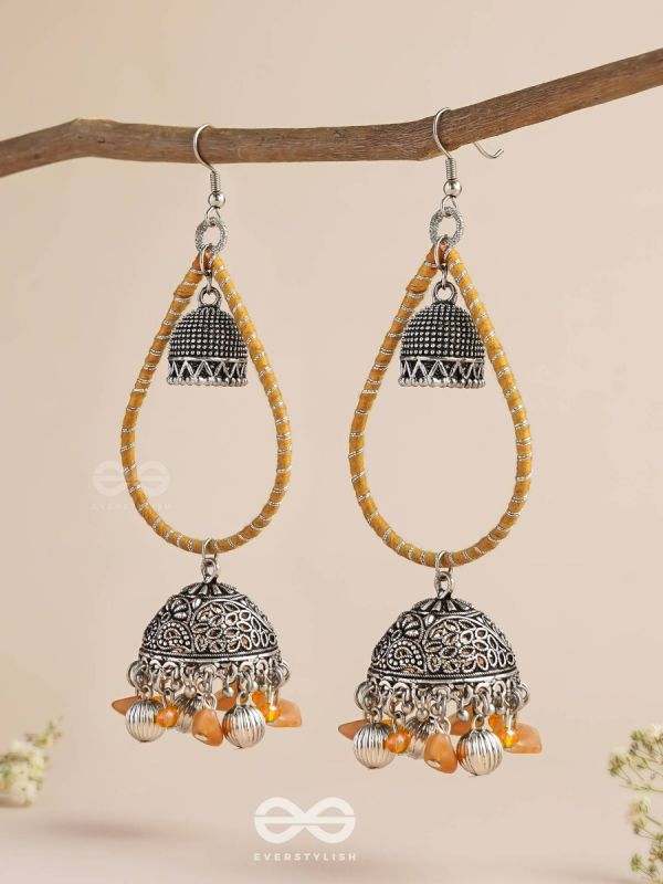 THE SUNLIT DROPS  - OXIDISED EMBELLISHED EARRINGS