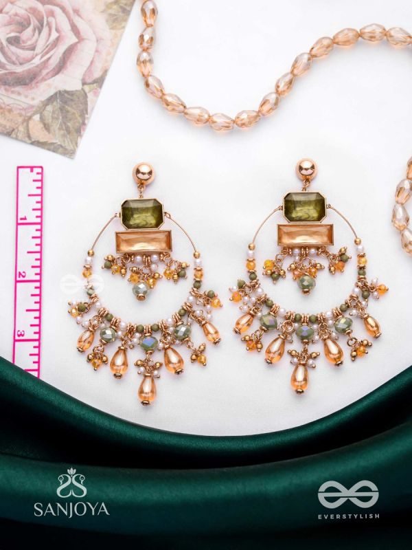 Abhivivas - The Shining Beauties - Statement Golden Embellished Earrings 