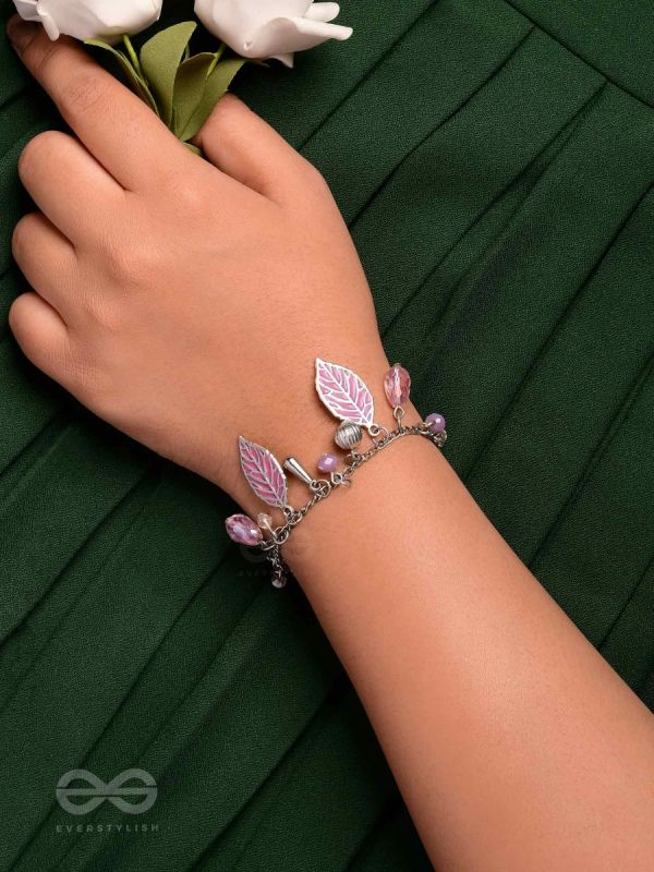 THE WHISPERING LEAVES - PURPLE & SILVER BRACELET