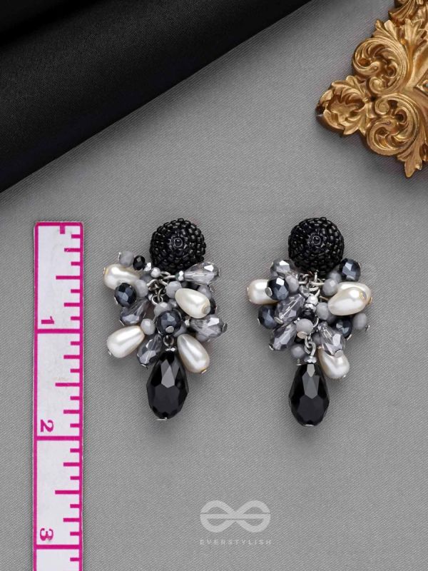 ESCAPING THE NIGHT- BLACK AND GRAY DROP EARRINGS