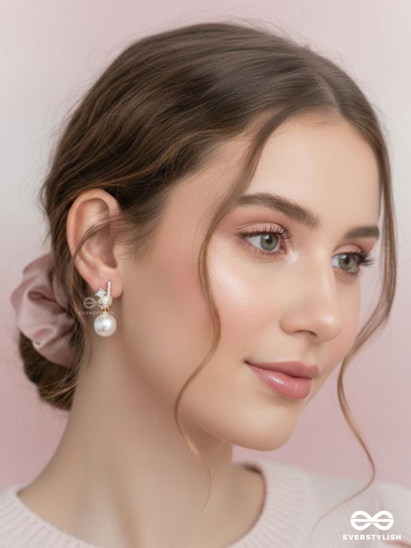 PEARLY GLITZ - GOLDEN SPARKLING EARRINGS