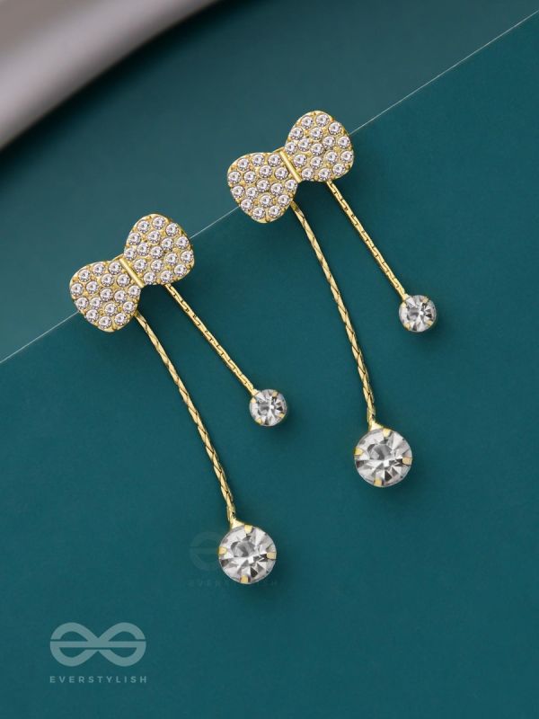 BLINGY BOWS - GOLDEN SPARKLING EARJACKETS