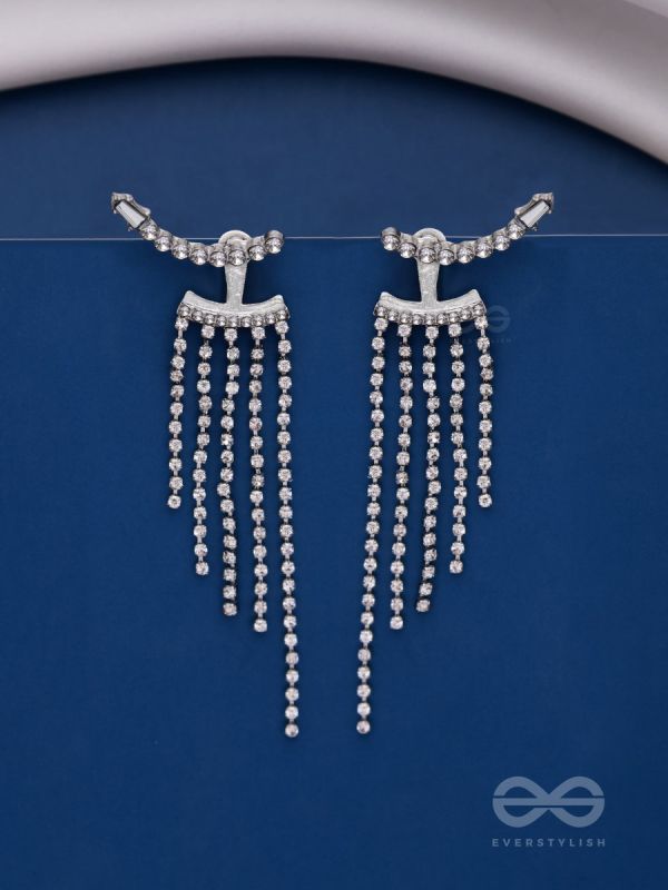 STUDDED-DE-LUXE - SILVER SPARKLING EAR JACKETS