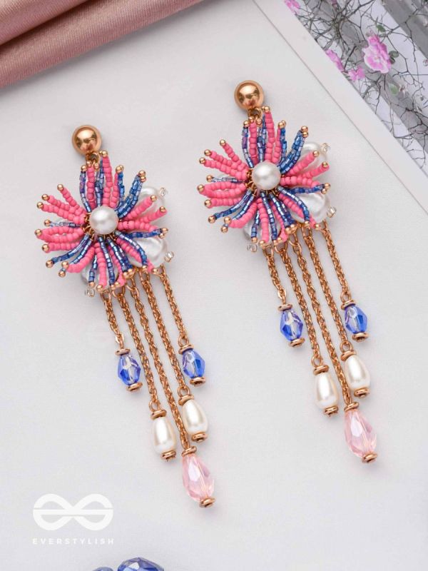 SPRINGTIME SPARKLING SWINGS - CUTE STATEMENT EARRINGS