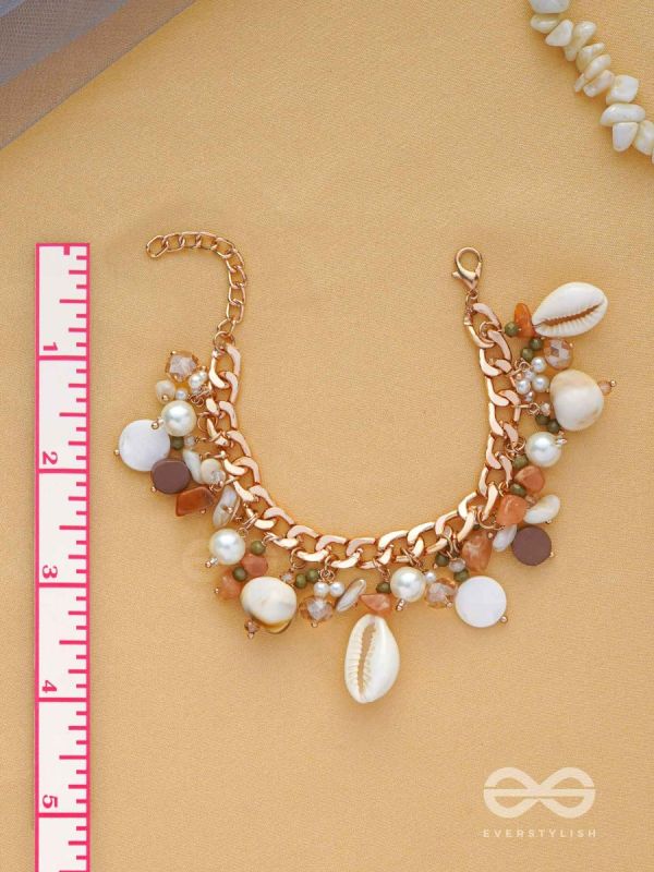 Shellacious Charm - Statement Golden Embellished Bracelet