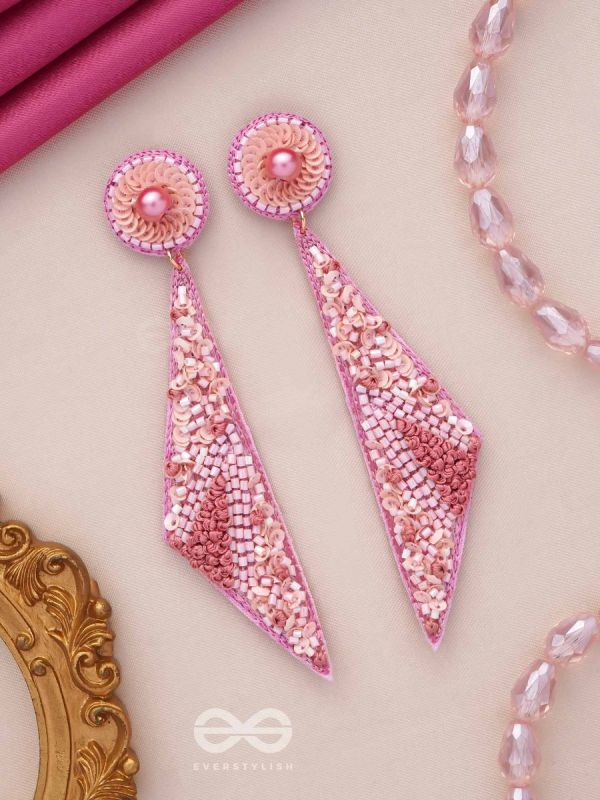 Dviguna - The Sleek Splendor - Cutdana, Resham And Sequins Hand Embroidered Earrings