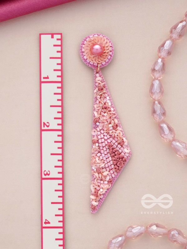 Dviguna - The Sleek Splendor - Cutdana, Resham And Sequins Hand Embroidered Earrings