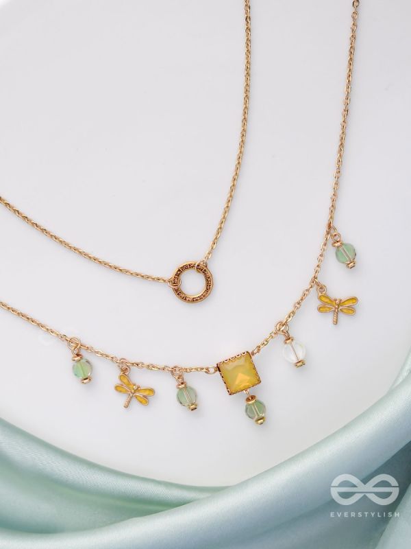 The Dragonfly's Home - Casual Multilayered Neckpiece With Anti-Tarnish Coating 