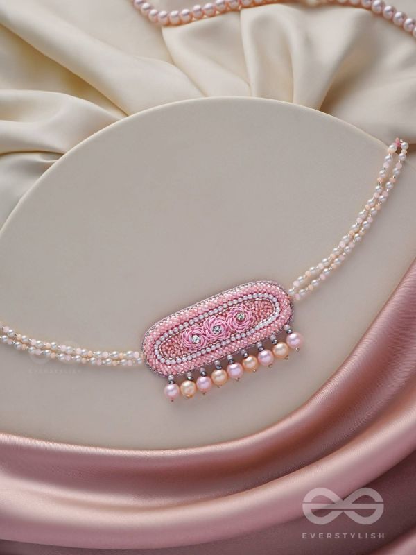 SASHRILKA - SPLENDIDLY CHARMING - SEQUINS, CUT DANA AND PEARL EMBROIDERED NECKPIECE