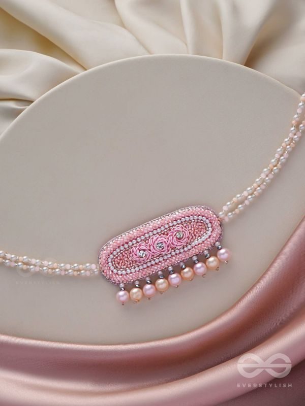 SASHRILKA - SPLENDIDLY CHARMING - SEQUINS, CUT DANA AND PEARL EMBROIDERED NECKPIECE