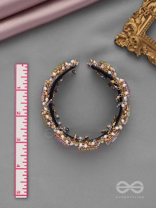 ANTIKA - FINELY MADE - STONE AND BEADS EMBROIDERED BANGLES (SET OF 2)