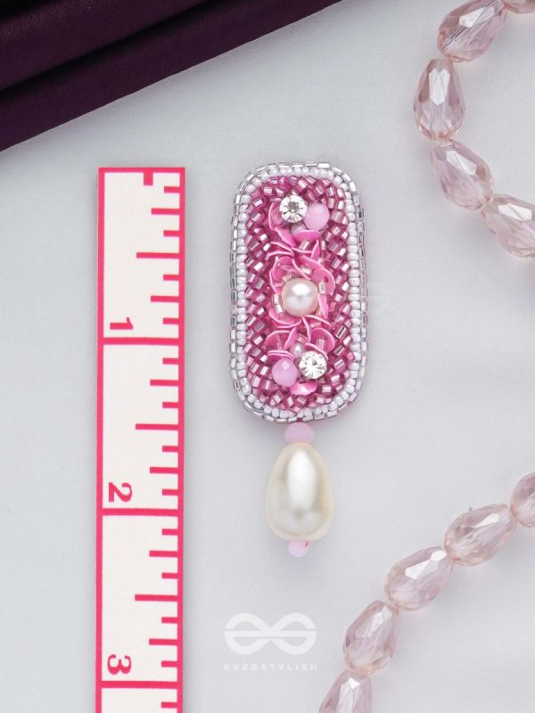 VARAVARSHINI - BESTOWER OF BOONS - STONE, BEADS AND PEARLS EMBROIDERED EARRINGS