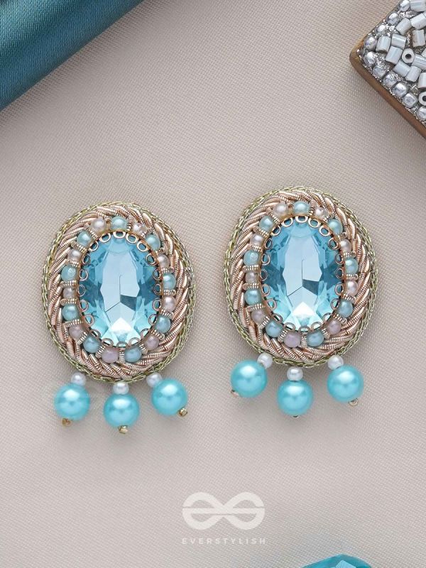 MANIMUKULITA - THE JEWEL STUDDED - STONE AND PEARLS EMBROIDERED STUD EARRINGS