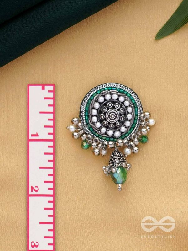 VILAKSHANA - THE EXCEPTIONAL ONE - CUTDANA AND GLASS DROP EMBROIDERED AND OXIDISED EARRINGS