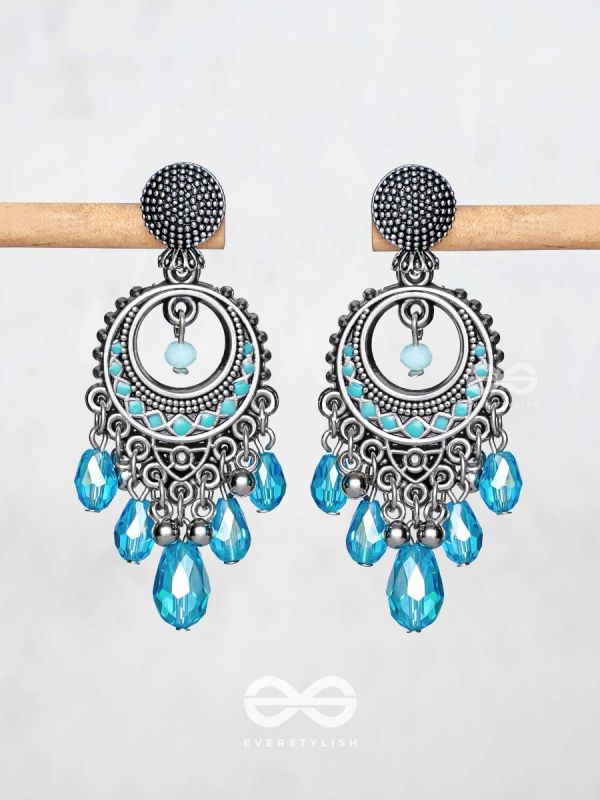 THE SKY SWAY - EMBELLISHED OXIDISED EARRINGS