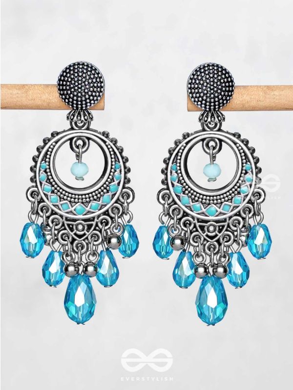 THE SKY SWAY - EMBELLISHED OXIDISED EARRINGS