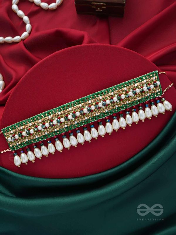 Shrimat - Decorated With Royalty - Pearls, Beads And Cutdana Hand Embroidered Neckpiece