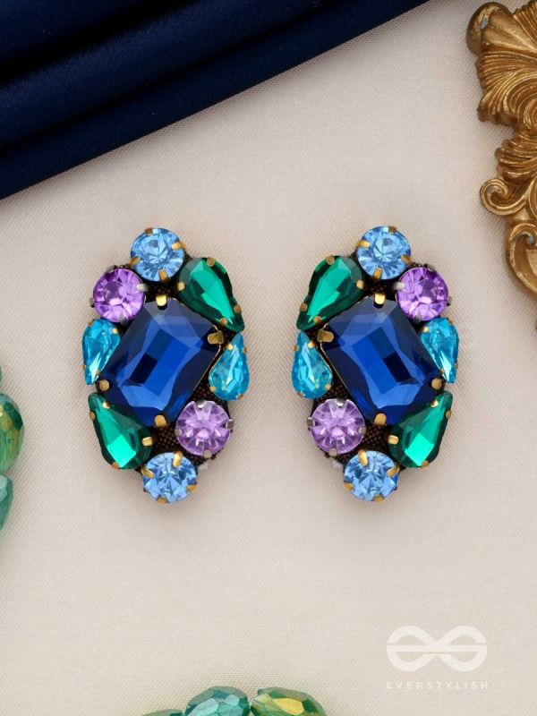 Ratnakunja - Cluster of Gems - Stone embroidered earrings 
