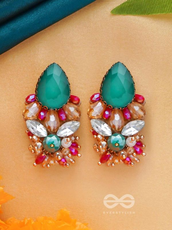 RATNAADHYA - ABOUNDING IN JEWELS - STONES AND BEADS EMBROIDERED EARRINGS