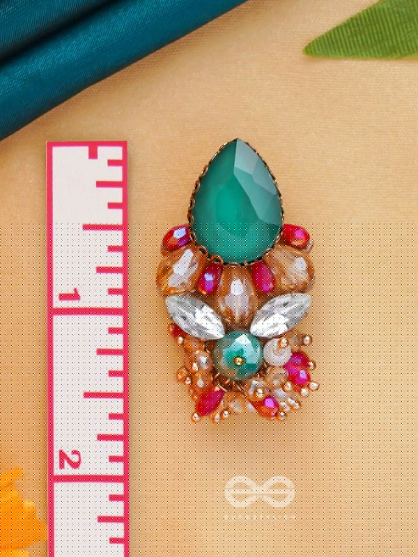 RATNAADHYA - ABOUNDING IN JEWELS - STONES AND BEADS EMBROIDERED EARRINGS