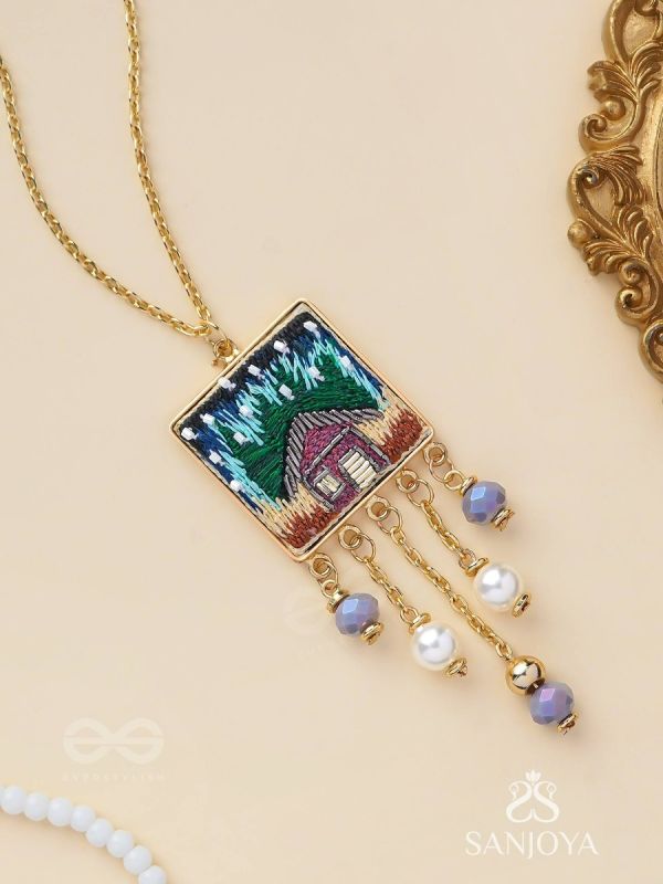 Damya - The Dreamhouse Heaven - Golden Embellished Hand Embroidered Neckpiece