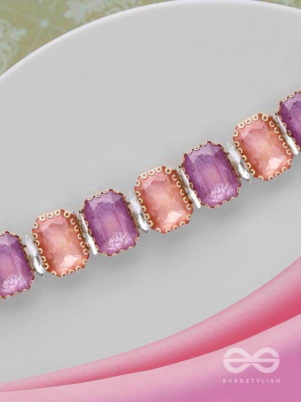 The Tropical Blush - Statement Choker Neckpiece With Anti-Tarnish Coating (Orange & Purple)