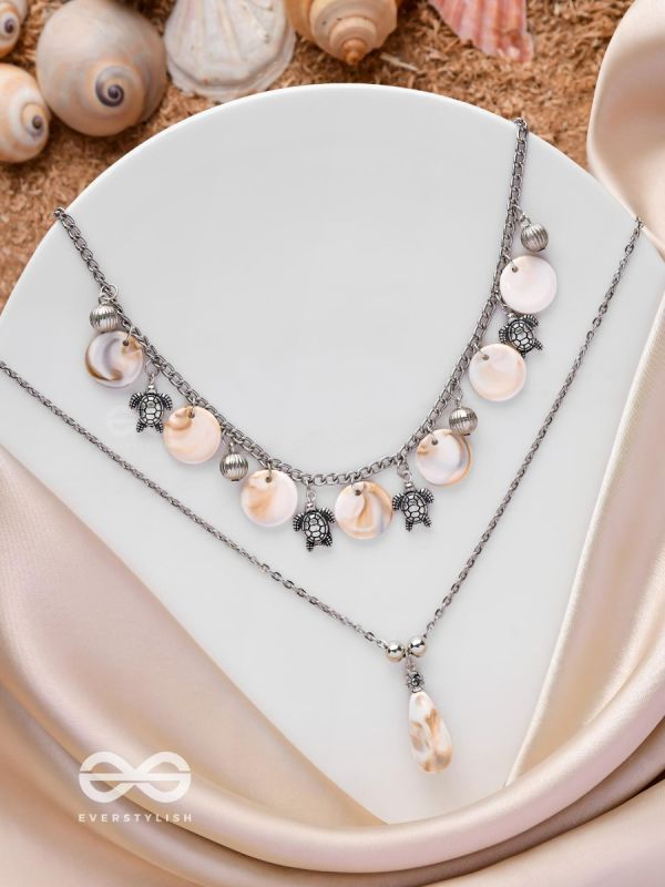 SEASIDE SECRETS - OXIDISED EMBELLISHED MULTILAYER NECKPIECE