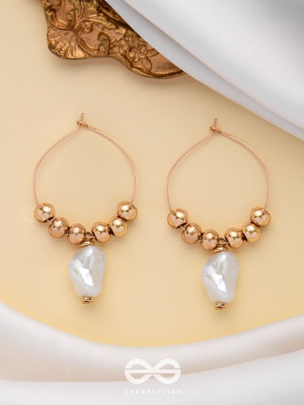 BEADED SUNBURST - GOLDEN HOOP EARRINGS