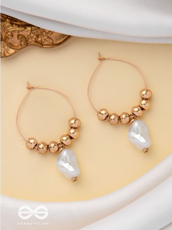 BEADED SUNBURST - GOLDEN HOOP EARRINGS